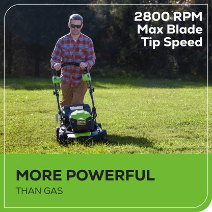 Greenworks RENEWED 40V 21" Cordless Battery Self-Propelled Lawn Mower 3PC Combo Kit w/ (1) 5.0Ah Battery, (1) 2.0Ah Battery & (2) Chargers - 1369202-OB