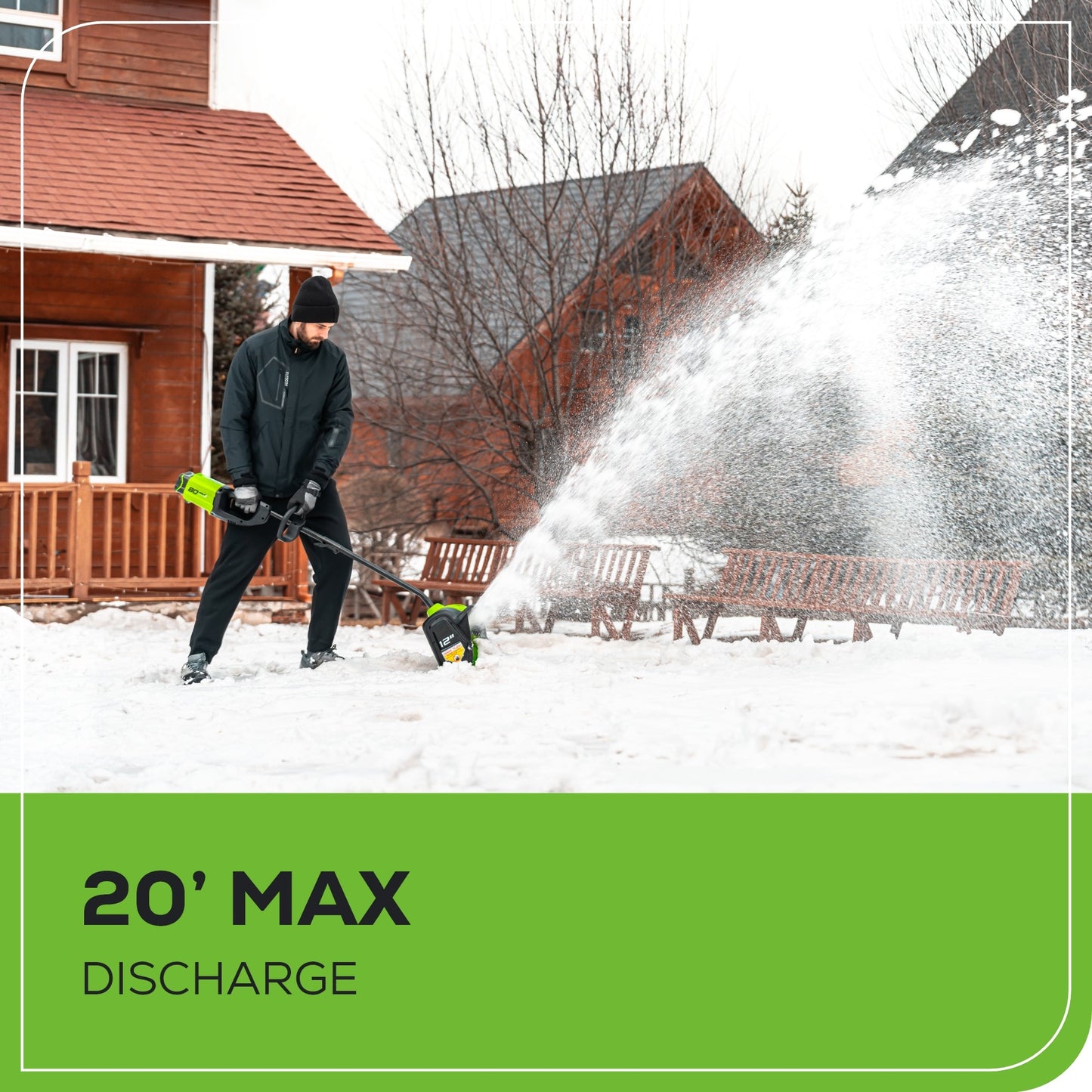 Greenworks 80V 12" Cordless Battery Snow Shovel w/ 2.0 Ah Battery & Charger - 2600602