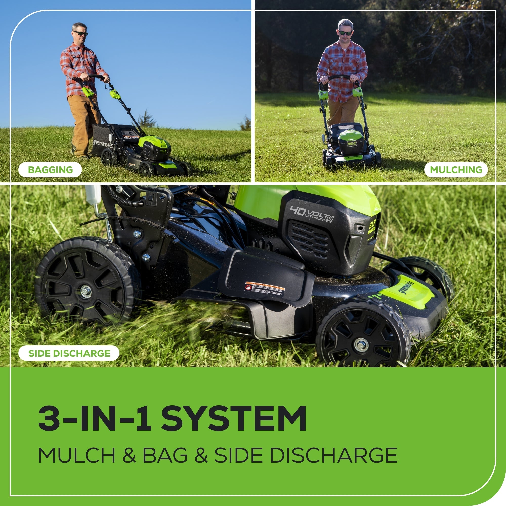 Greenworks 40V 21" Cordless Battery Self-Propelled Lawn Mower w/ 5.0Ah Battery & Charger - 2516402