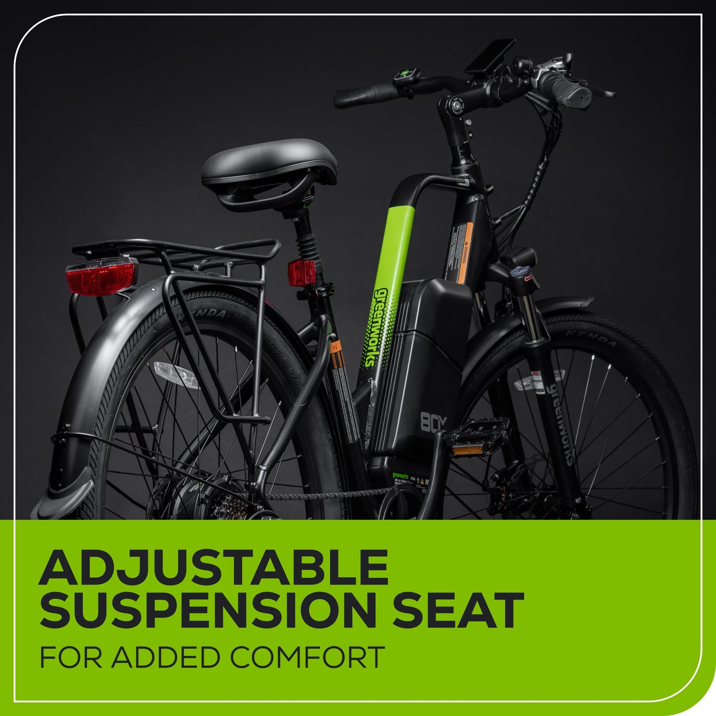 Greenworks 80V VENTURE Series 27.5” Electric Commuter Bike w/ 4Ah Battery and Charger - 7422202