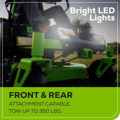 Greenworks 60V 42" Cordless Battery CrossoverZ Zero Turn Lawn Mower + Bagger w/ Six (6) 8.0Ah Batteries and Three (3) Dual Port Turbo Chargers  - 7419702-VK