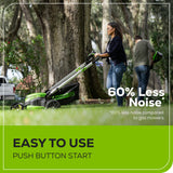 Greenworks 60V 25" Cordless Battery Dual Blade Self-Propelled Lawn Mower w/ Two (2) 4.0Ah Batteries & Dual-Port Charger - 2531502