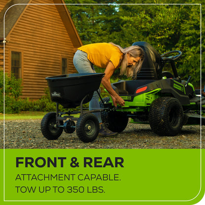 Greenworks 60V 42" Cordless Battery CrossoverT Riding Lawn Mower + Bagger w/ Six (6) 8.0Ah Batteries and Three (3) Dual Port Turbo Chargers - 7419802-VK