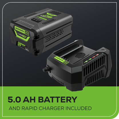 Greenworks 60V 18" Cordless Battery Brushless 2.5kW Chainsaw w/ 5.0Ah Battery & Rapid Charger - 2026102