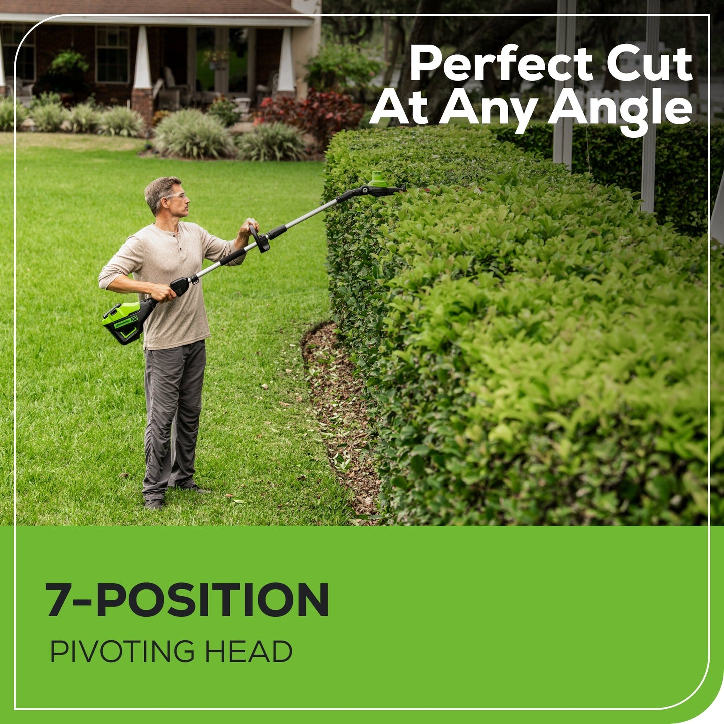 Greenworks 60V 10" Cordless Battery Pole Saw & 20" Pole Hedge Trimmer Combo Kit w/ 2.0 Ah Battery & Charger - 1311902