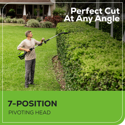 Greenworks 60V 10" Cordless Battery Pole Saw & 20" Pole Hedge Trimmer Combo Kit w/ 2.0 Ah Battery & Charger - 1311902