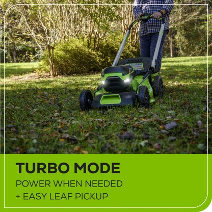 Greenworks RENEWED 60V 21" Cordless Battery Self-Propelled Lawn Mower w/ Two (2) 4.0Ah Batteries & Dual Port Charger - 2531702-OB