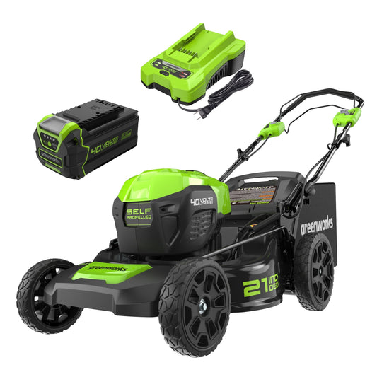 Greenworks 40V 21" Cordless Battery Self-Propelled Lawn Mower w/ 5.0Ah Battery & Charger - 2516402