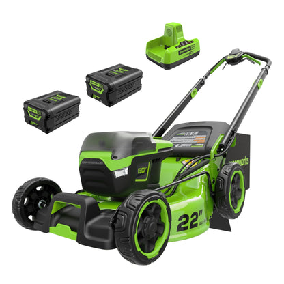 Greenworks 60V 22" Brushless Cordless Self-Propelled Lawn Mower w/ (2) 5.0Ah Battery & 6A Dual Port Charger - 2555402