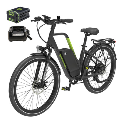 Greenworks 80V VENTURE Series 27.5” Electric Commuter Bike w/ 4Ah Battery and Charger - 7422202