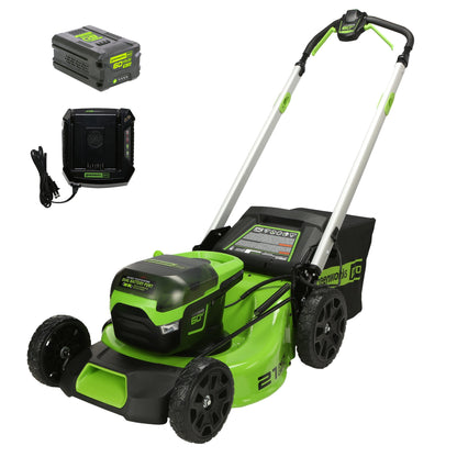 Greenworks 60V 21" Cordless Battery Push Lawn Mower w/ 5.0Ah Battery & Charger - 2531602