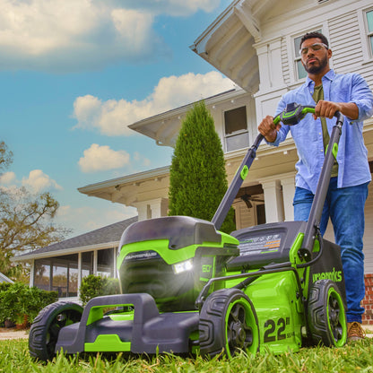 Greenworks RENEWED 60V 22" Cordless Battery Self-Propelled Lawn Mower w/ 8.0Ah Battery & 6A Charger - 2555302-OB