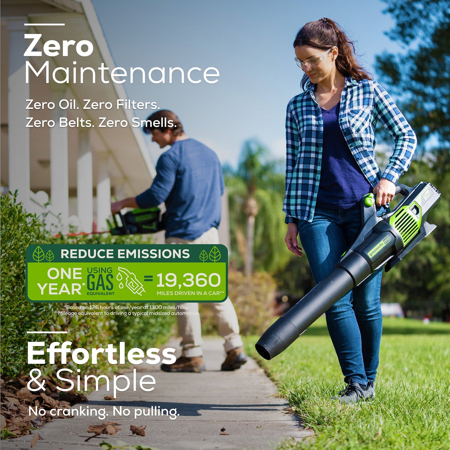 Greenworks 60V 25" Cordless Battery Self-Propelled Mower Combo Kit w/ Blower, (2) 4.0Ah Batteries and Dual Port Charger - 1350102-VK