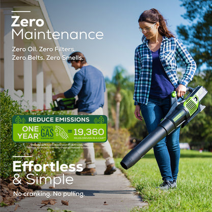 Greenworks 60V 25" Cordless Battery Self-Propelled Mower Combo Kit w/ Blower, (2) 4.0Ah Batteries and Dual Port Charger - 1350102-VK