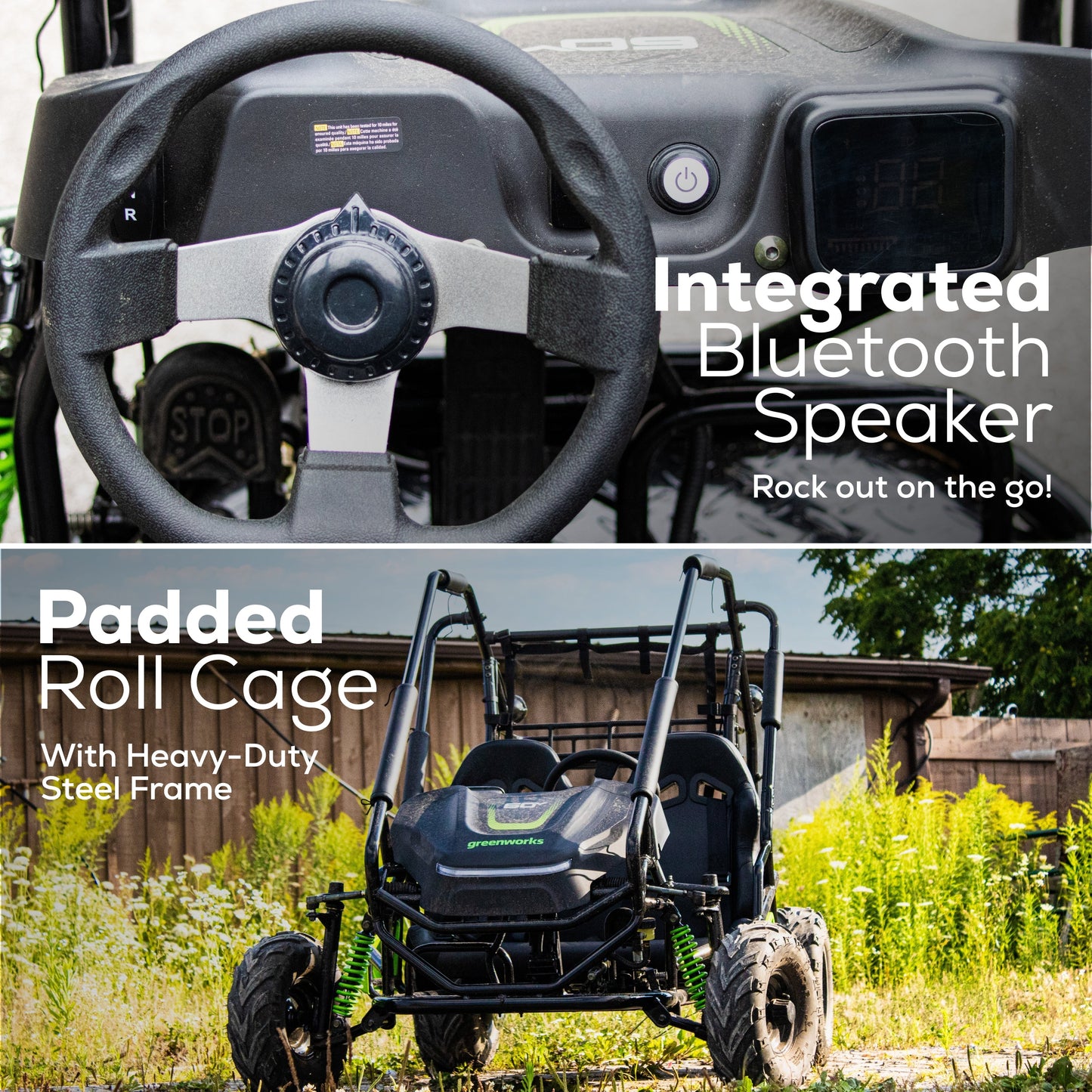 Greenworks 60V Gen 2 STEALTH Series All-Terrain 2-Seat Electric Youth Go-Kart w/ (2) 8Ah Batteries and Dual Port Charger - 7431302