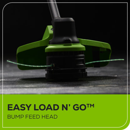 Greenworks 60V 17" Cordless Battery Brushless String Trimmer w/ Carbon Fiber Shaft w/ 4.0Ah Battery & Charger - 2132002