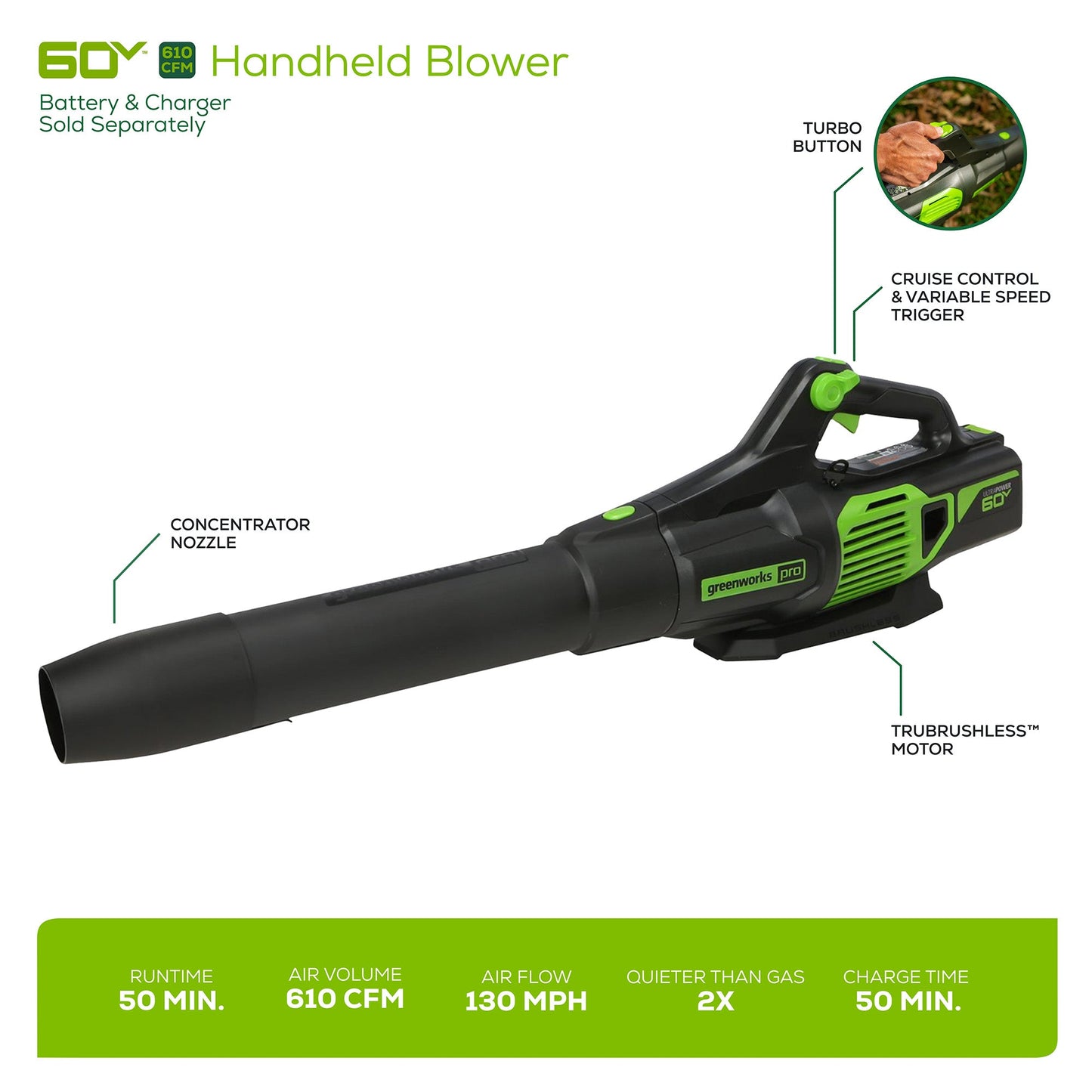 Greenworks 60V 25" Cordless Battery Self-Propelled Mower Combo Kit w/ Blower, (2) 4.0Ah Batteries and Dual Port Charger - 1350102-VK