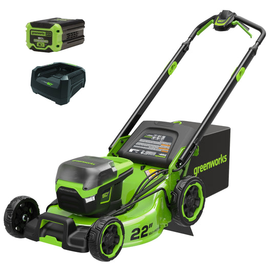 Greenworks 60V 22" Cordless Battery Self-Propelled Lawn Mower w/ 8.0Ah Battery & 6A Charger - 2555302