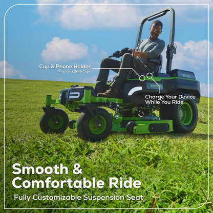 Greenworks 60V 60” MaximusZ Zero Turn w/ (2) 20.0 Ah, (4) 8.0 Ah Batteries & 1.5KW Charger - 7424202