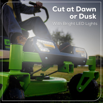 Greenworks 60V 42” Electric CrossoverZ Zero Turn Mower with (6) 8 Ah Batteries and (3) Dual Port Turbo Chargers - 7409302
