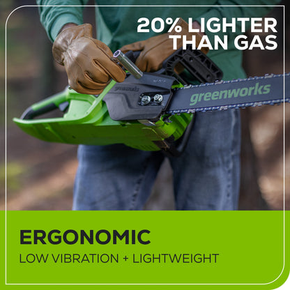 Greenworks 60V 18"Cordless Battery  2.0KW Chainsaw and Hard Case w/ 4Ah Battery and Charger - 2028502
