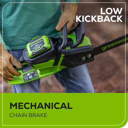 Greenworks 60V 18"Cordless Battery  2.0KW Chainsaw and Hard Case w/ 4Ah Battery and Charger - 2028502