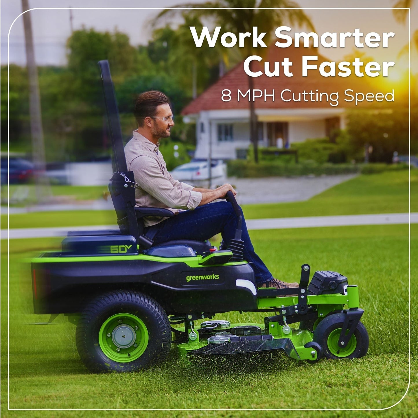 Greenworks 60V 60” MaximusZ Zero Turn w/ (2) 20.0 Ah, (4) 8.0 Ah Batteries & 1.5KW Charger - 7424202