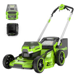 Greenworks 60V 21" Cordless Battery Dual Blade Self-Propelled Mower w/ (1) 8Ah battery and 6A Charger - 2546402