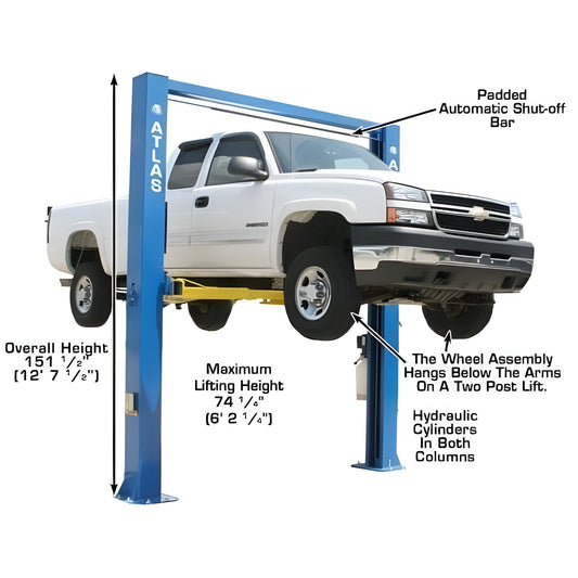 Atlas OHX10000X 10,000 lb Extra Tall 2-Post Lift - ATEATTD-OHX10000X-FPD