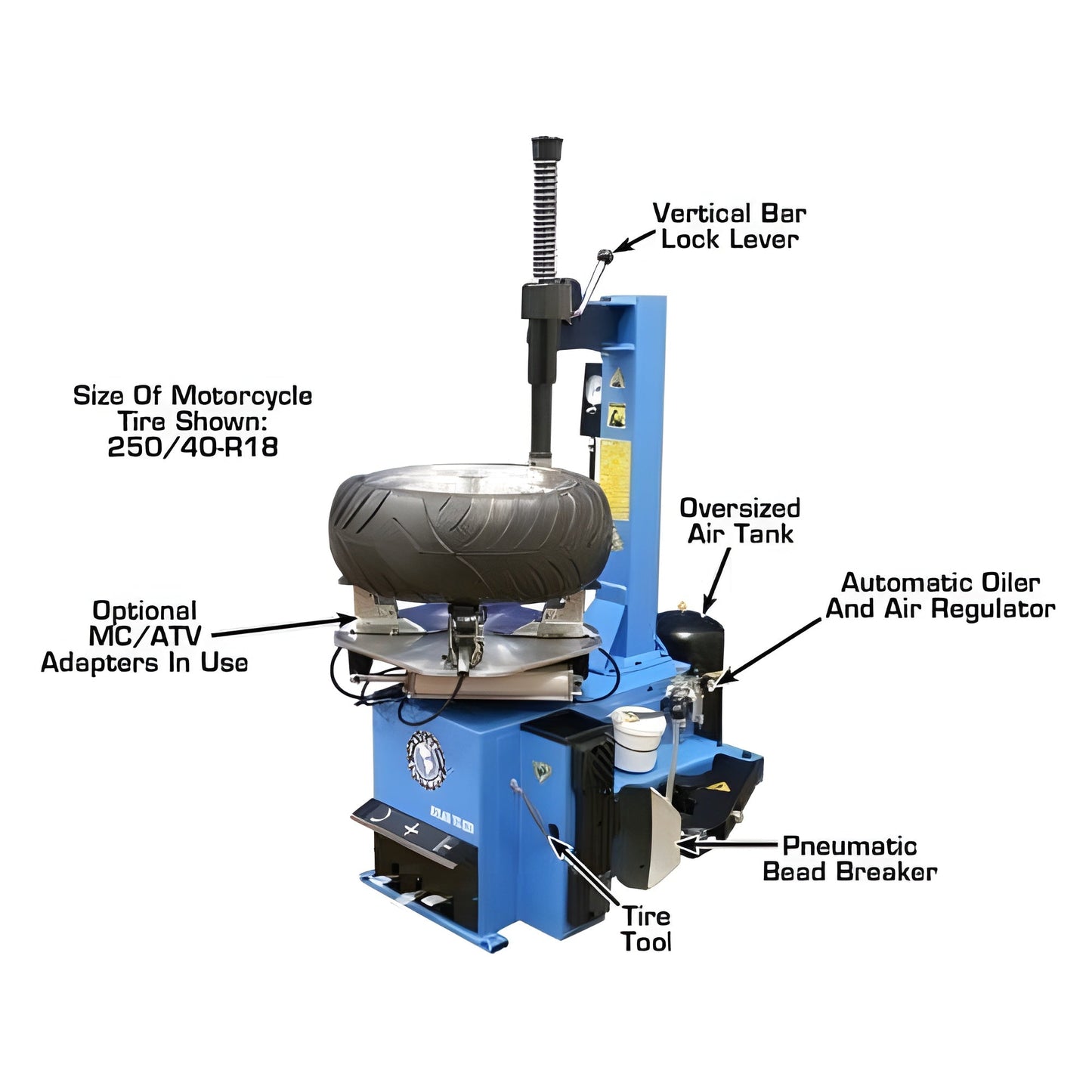 Atlas TC229 Rim-Clamp Tire Changer w/ Beadblaster - ATEATTC229-FPD