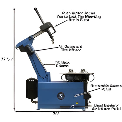 Atlas TC755 Tire Changer + WB49-2 Wheel Balancer Combo Package - ATETCWB-COMBO3-FPD