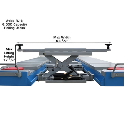 Atlas 12ASL Alignment Scissor Lift and RJ-6 Rolling Jack Combo - ATEATTD-12ASL-COMBO-FPD