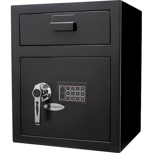 Barska Keypad Depository Safes with One Compartment | Keypad-B, Solid Steel Body Construction and Anti Fishing Baffles - AX11930