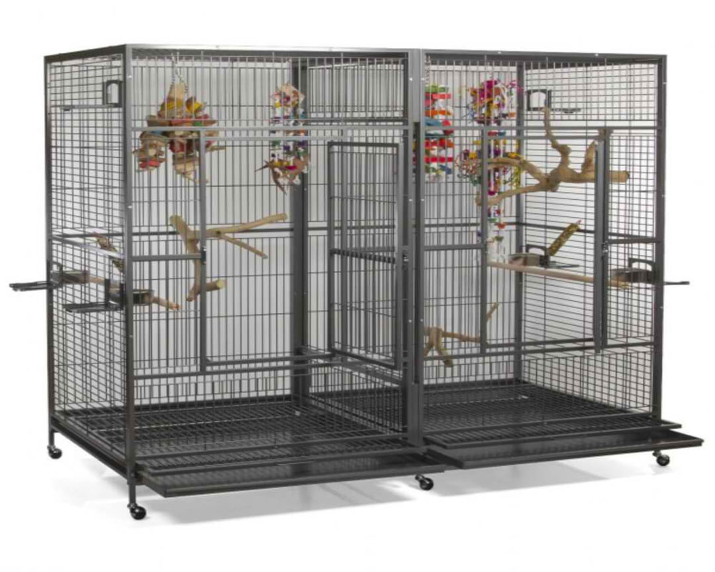 LeMond A&E 80"x40" Double Macaw Cage with Divider - 8040FL Black