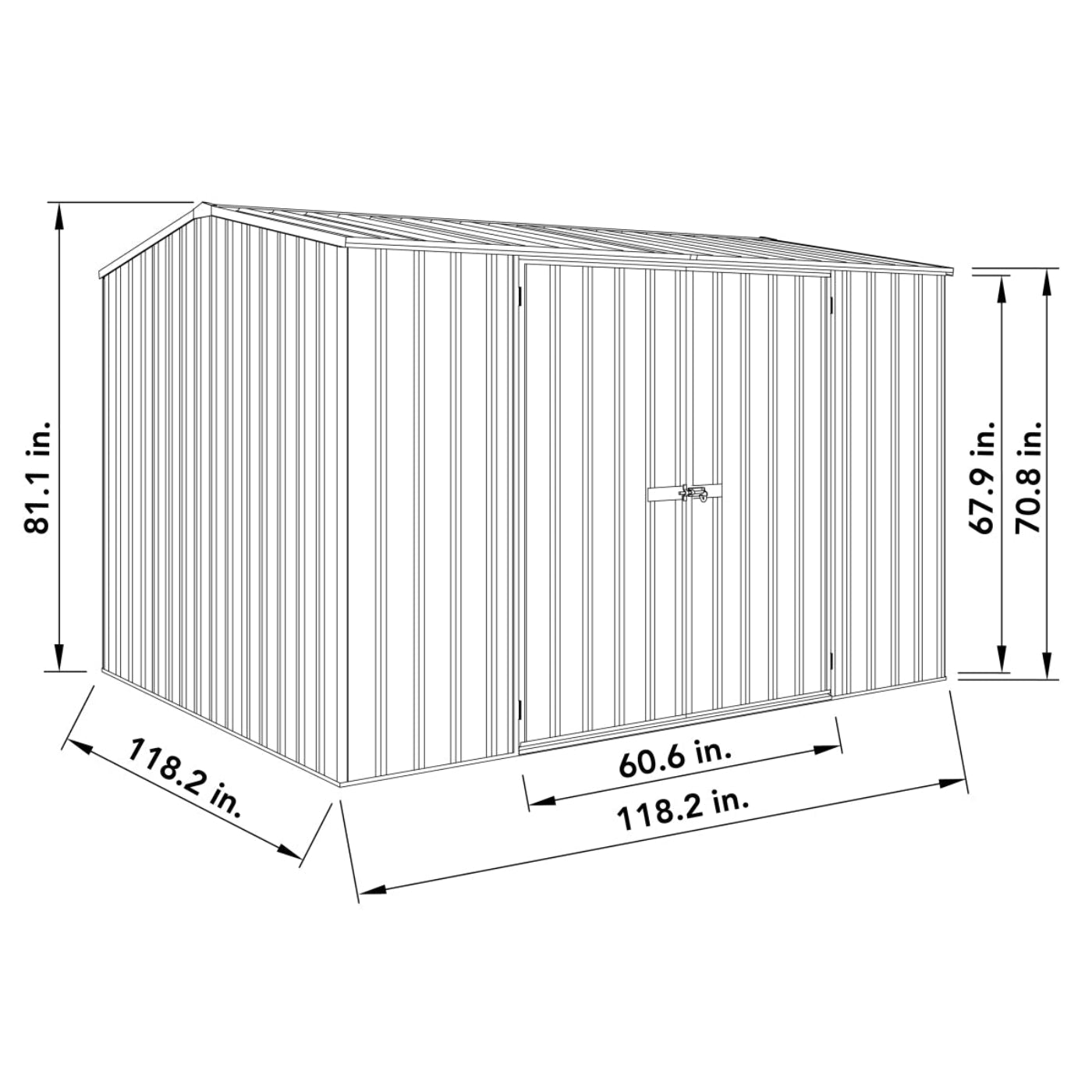 Palram  Absco | 10x10x7 ft Premier Metal Storage Shed - AB1002