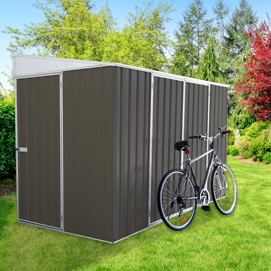 Palram Absco | 10x5 ft Lean To Metal Bike Shed - AB1103