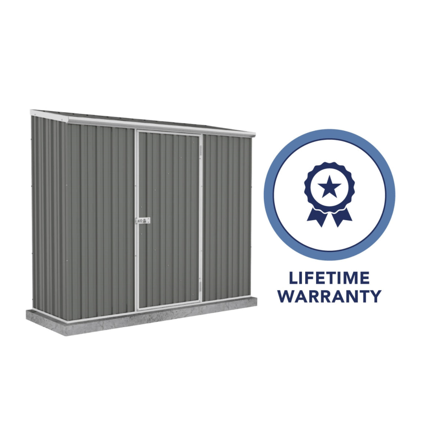 Palram Absco | 7x2.5x6.5 ft Space Saver Metal Storage Shed - AB1105