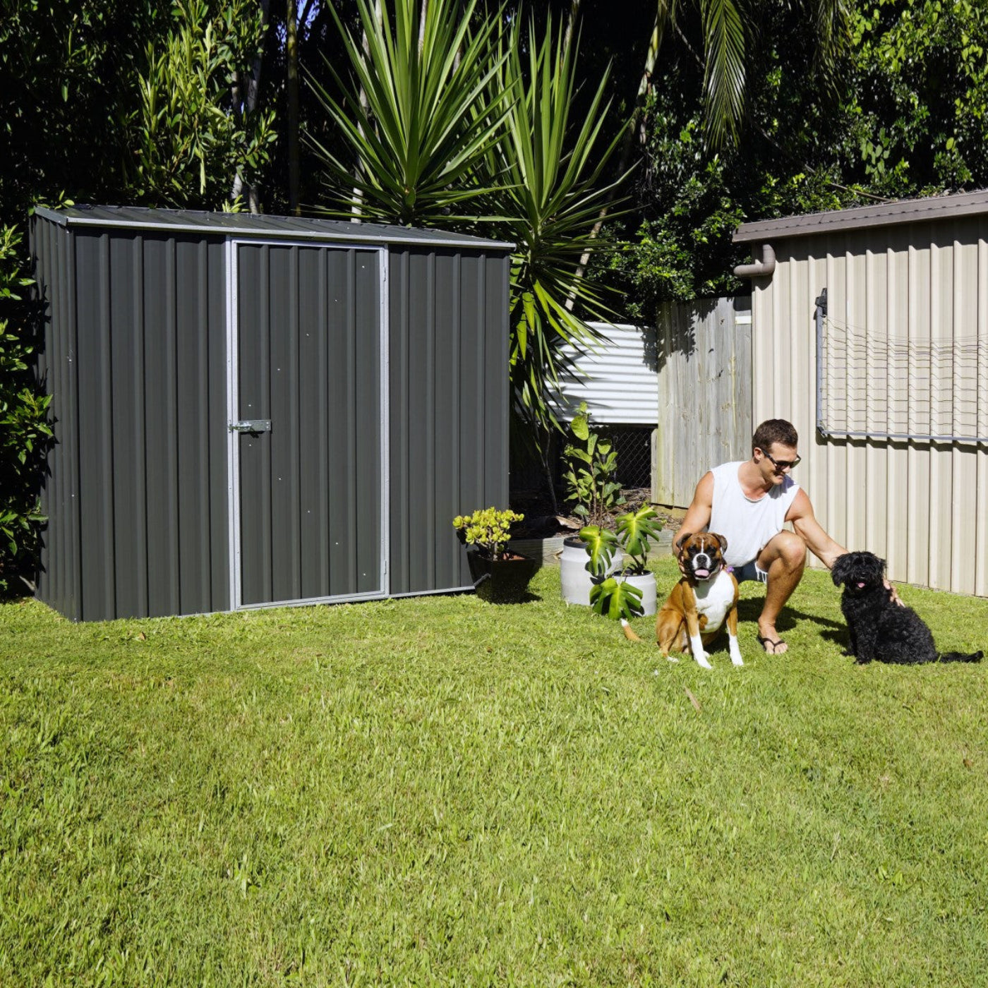 Palram Absco | 7x2.5x6.5 ft Space Saver Metal Storage Shed - AB1105