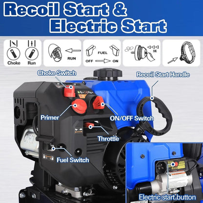 Ace Series 24-Inch 2-Stage Gas Snow Blower: 209cc 7HP 4-Cycle Engine, Electric Start, LED Lights, Self-Propelled, and 13" Flat-Free Wheels - TSA-0501