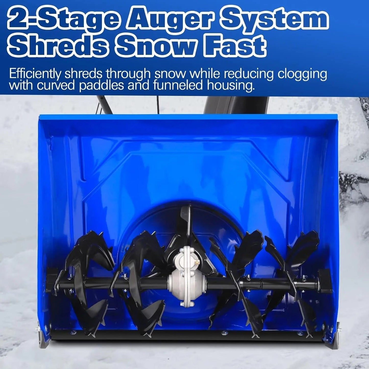 Ace Series 24-Inch 2-Stage Gas Snow Blower: 209cc 7HP 4-Cycle Engine, Electric Start, LED Lights, Self-Propelled, and 13" Flat-Free Wheels - TSA-0501