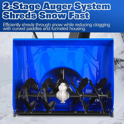 Ace Series 24-Inch 2-Stage Gas Snow Blower: 209cc 7HP 4-Cycle Engine, Electric Start, LED Lights, Self-Propelled, and 13" Flat-Free Wheels - TSA-0501