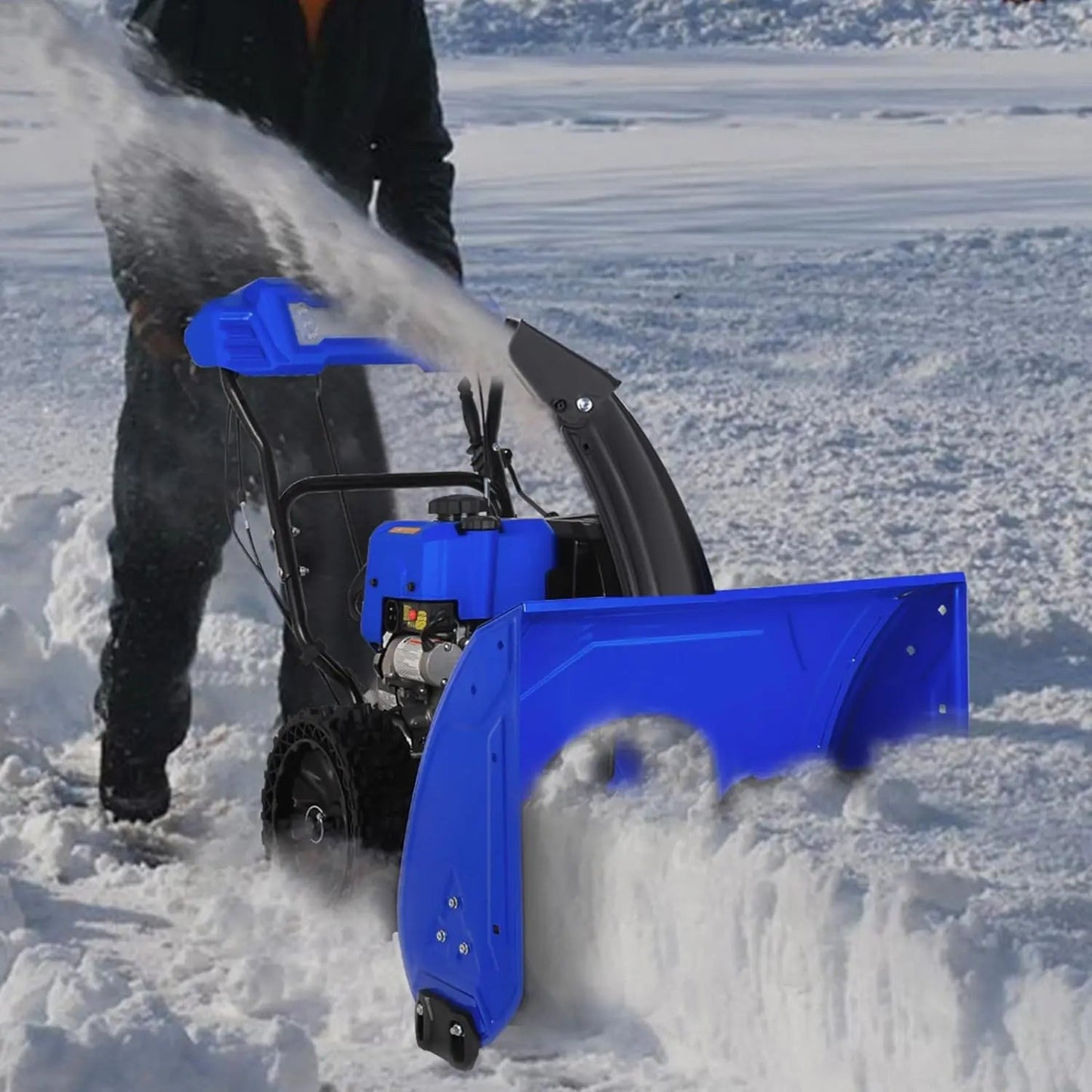 Ace Series 24-Inch 2-Stage Gas Snow Blower: 209cc 7HP 4-Cycle Engine, Electric Start, LED Lights, Self-Propelled, and 13" Flat-Free Wheels - TSA-0501