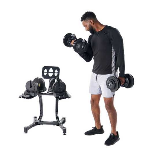 Echelon Strength Adjustable Dumbbells 752 with Stand - ECH-DUMB-752-x2STND