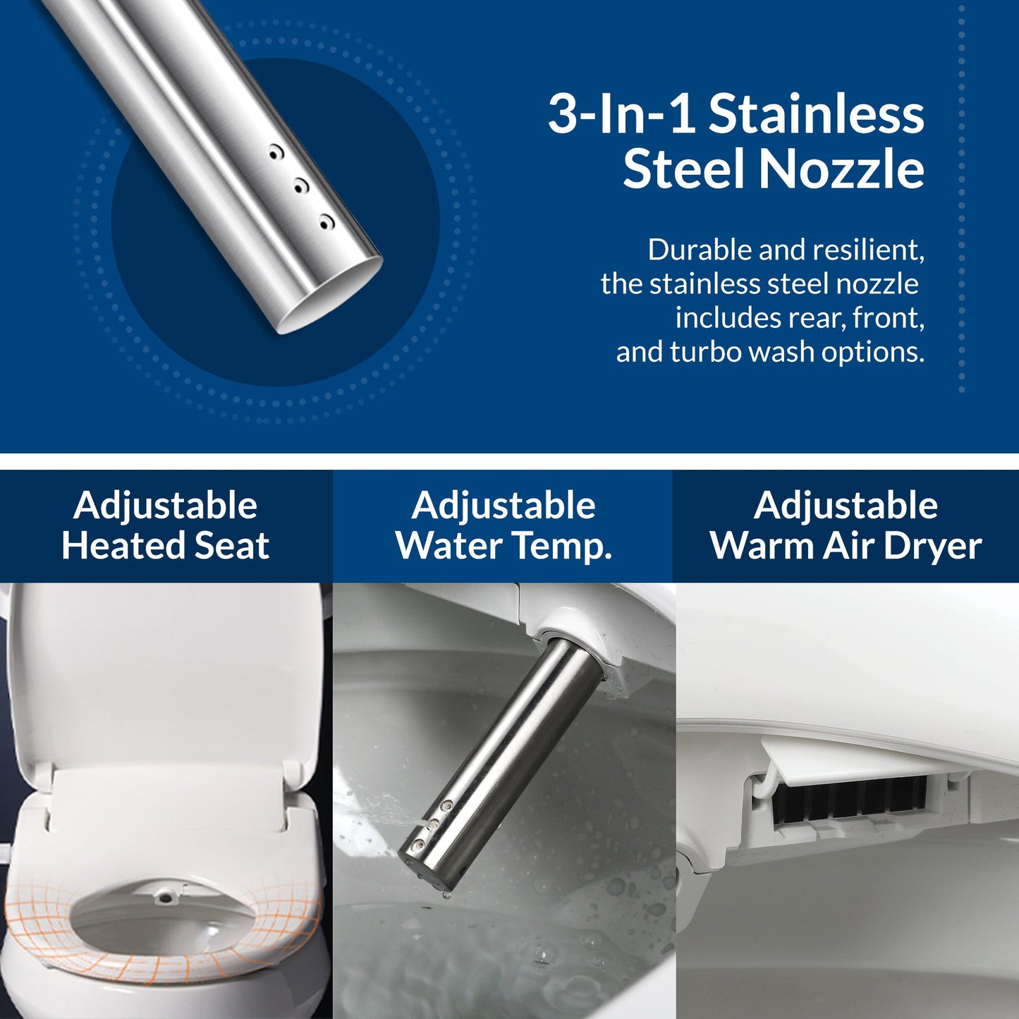 Bio Bidet BB-1200 Elongated Bidet Toilet Seat with Bemis Living App - 7ZBB1200E 000