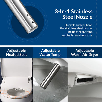 Bio Bidet BB-1200 Elongated Bidet Toilet Seat with Bemis Living App - 7ZBB1200E 000