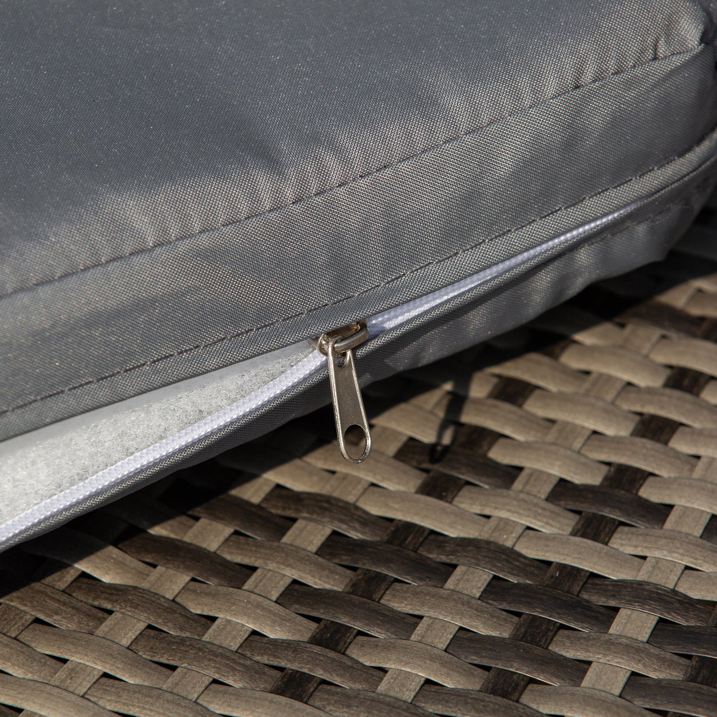 Outsunny 4-Piece Round Convertible Daybed with Adjustable Canopy, Sectional Sofa, 2 Chairs, Table, Gray - 862-021V01GY