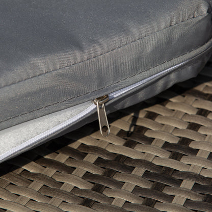 Outsunny 4-Piece Round Convertible Daybed with Adjustable Canopy, Sectional Sofa, 2 Chairs, Table, Gray - 862-021V01GY