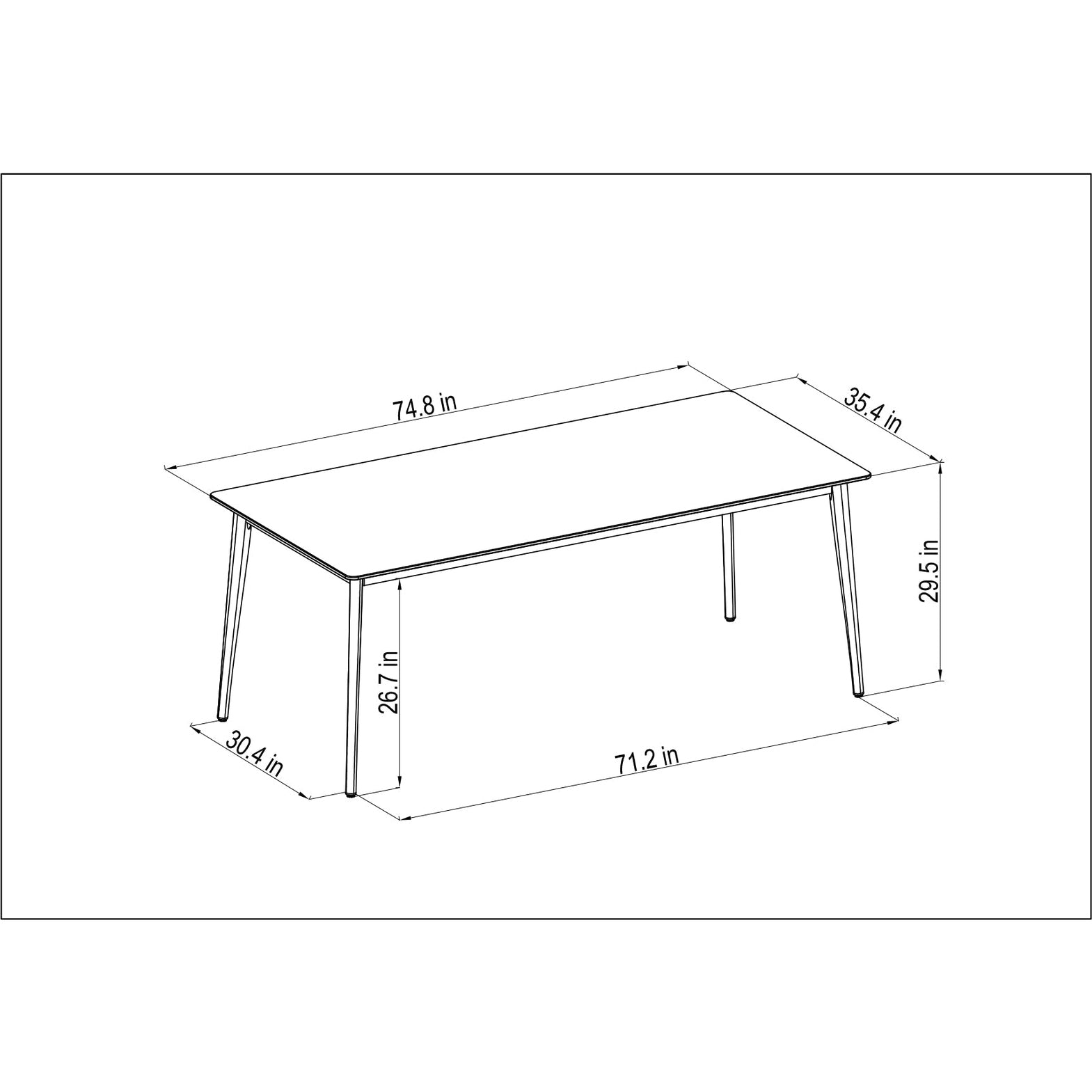 Midtown Concept Aalborg w/Chamonix arm 7-Piece Indoor Dining Set - SC AALBORG RECT_6SC CHAM ARM WHT WHT