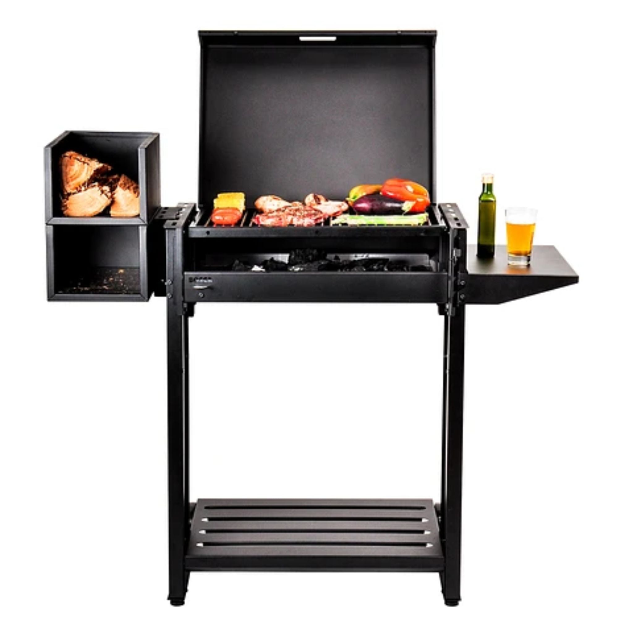 Bosca Alerce Full Black Freestanding Charcoal Grill + Brazier - 104010032