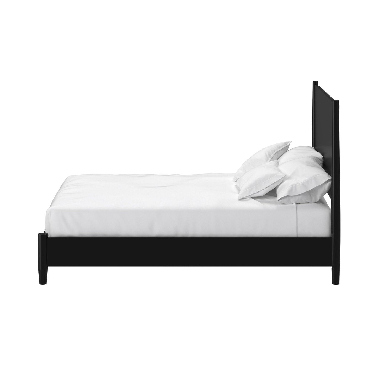 Alpine Flynn Mid Century Modern Standard King Panel Bed, Black - 966BLK-07EK